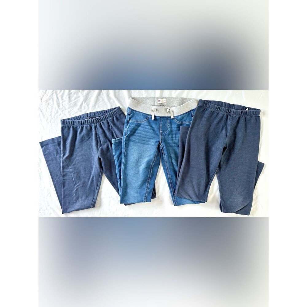SO Girls Leggings & Jeggings Lot Size 10/12 (3 Pairs) Navy Blue Stretch Pants